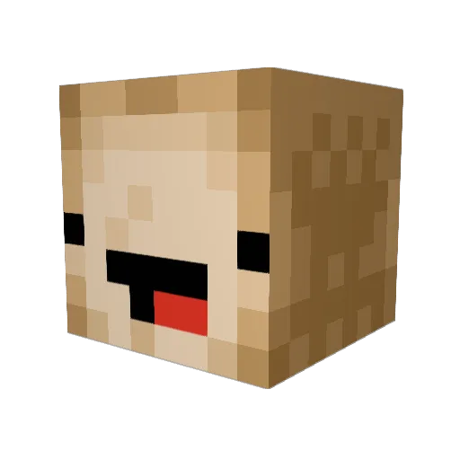 Cecek Minecraft avatar head, 3D render