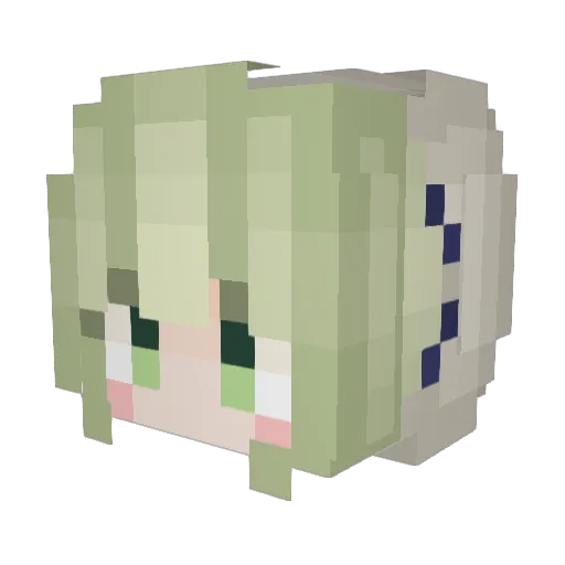 CeciliAqwq_ Minecraft avatar head, 3D render