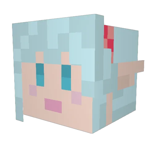Cecilialfre Minecraft avatar head, 3D render