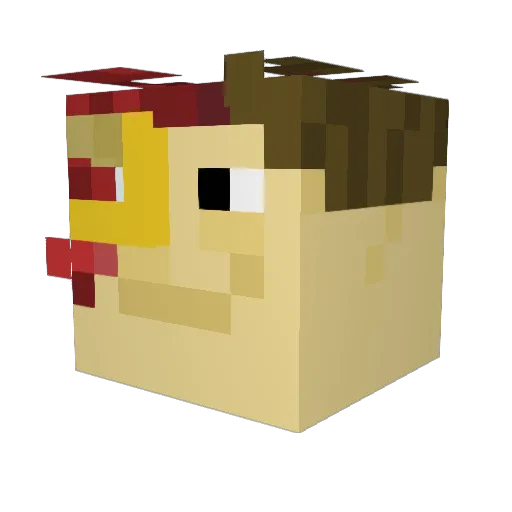 Cedou2 Minecraft avatar head, 3D render