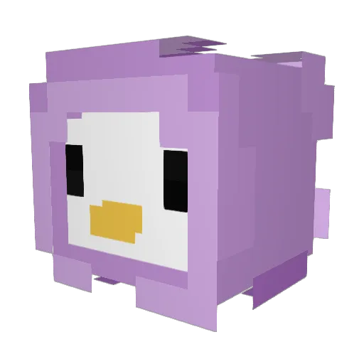 CeeOtter Minecraft avatar head, 3D render