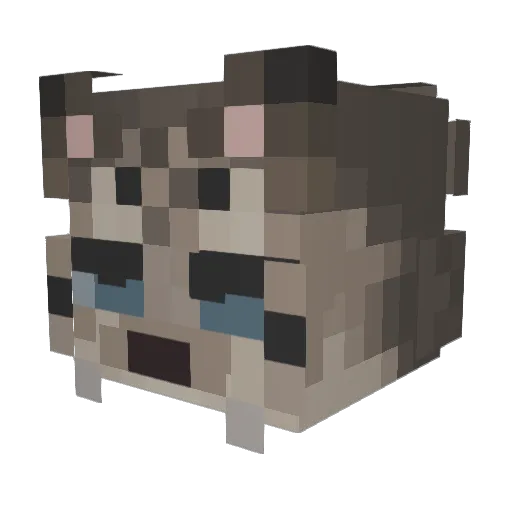 Ceginus Minecraft avatar head, 3D render