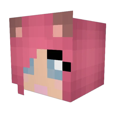 Ceilia Minecraft avatar head, 3D render