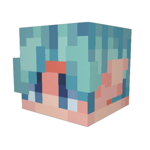 Ceit Minecraft avatar head, 3D render