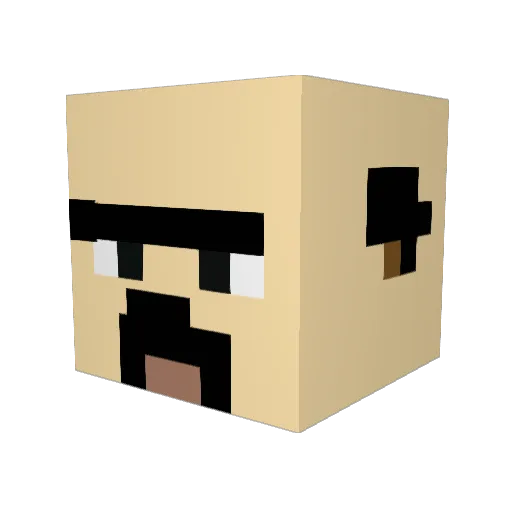 Cekuuuu Minecraft avatar head, 3D render