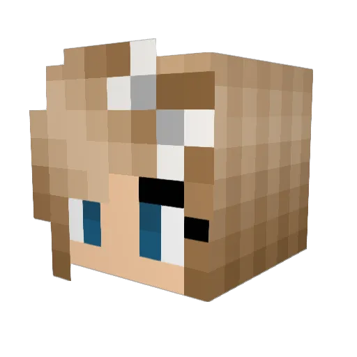 Celanas Minecraft avatar head, 3D render