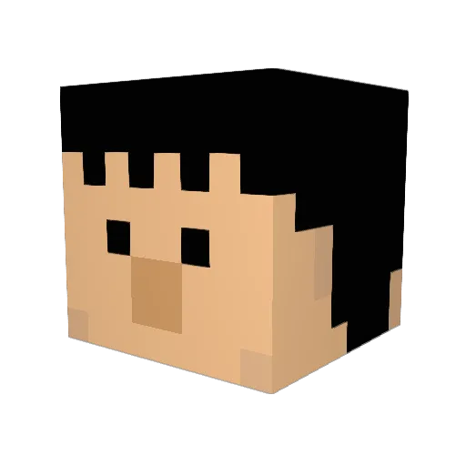 Celebsan Minecraft avatar head, 3D render