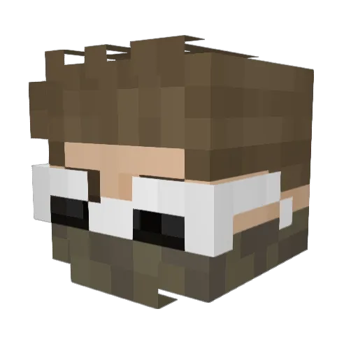 Celegan Minecraft avatar head, 3D render