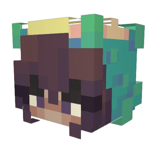 Celin Minecraft avatar head, 3D render