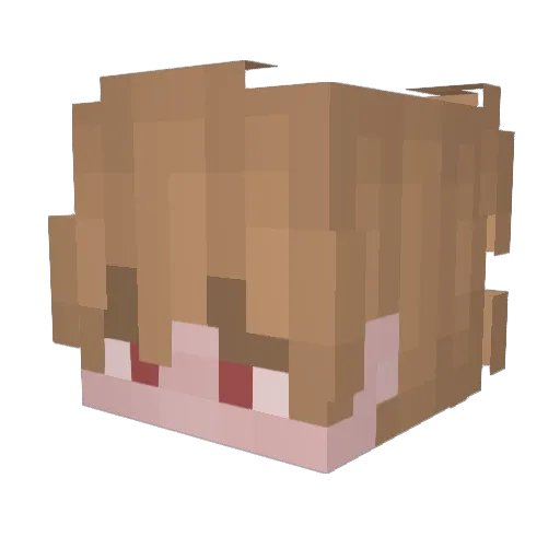 Cell Minecraft avatar head, 3D render