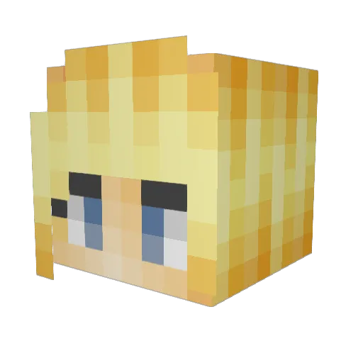 Cellopuss Minecraft avatar head, 3D render