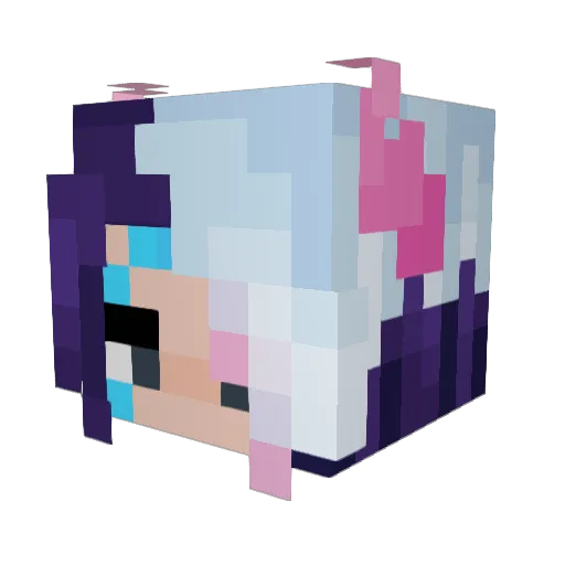 Cellsuu Minecraft avatar head, 3D render
