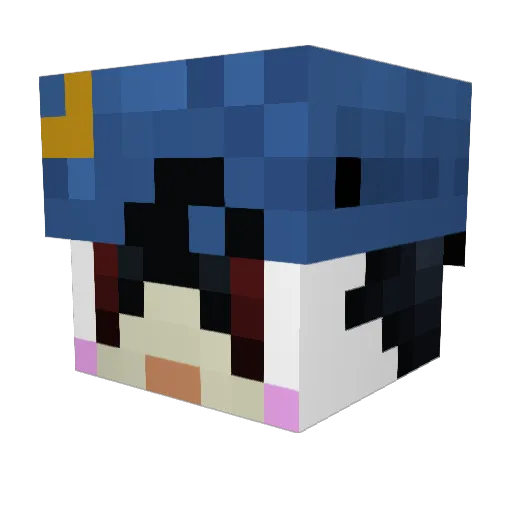 Cellua Minecraft avatar head, 3D render