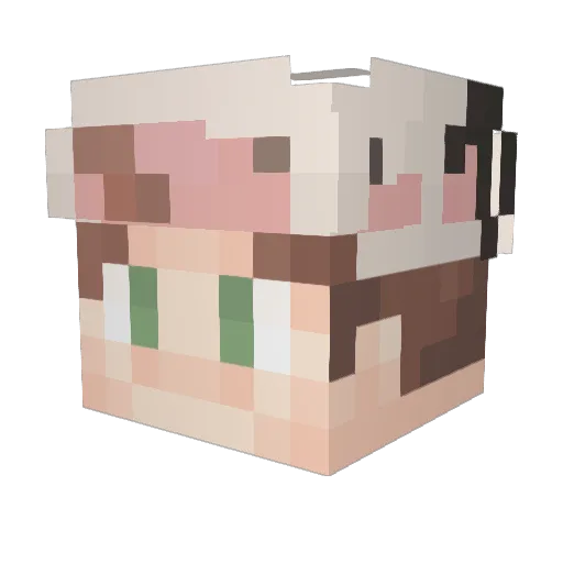 CelticCow Minecraft avatar head, 3D render