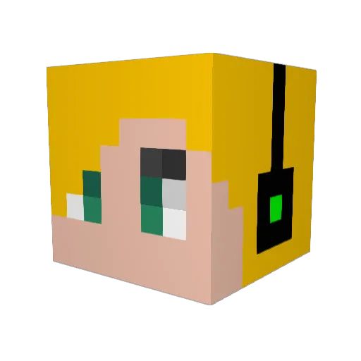 Cena26 Minecraft avatar head, 3D render