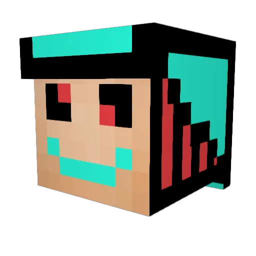 Cenastor Minecraft avatar head, 3D render