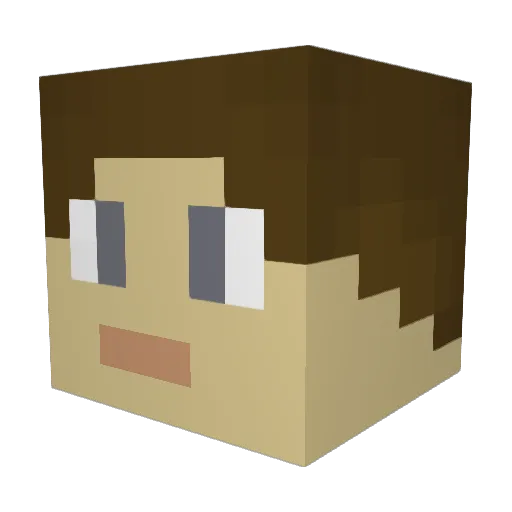 Cene Minecraft avatar head, 3D render