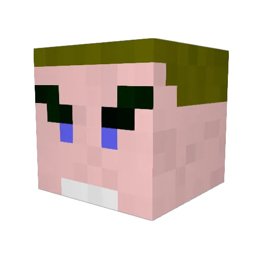 Centchu Minecraft avatar head, 3D render