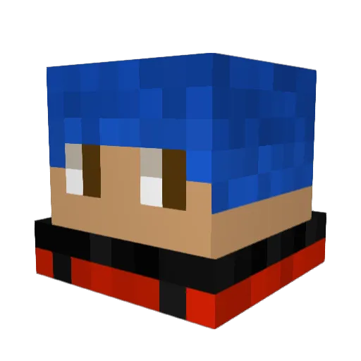 Centipede7 Minecraft avatar head, 3D render