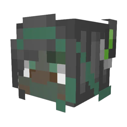 Centipidel Minecraft avatar head, 3D render