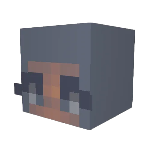 Ceobil Minecraft avatar head, 3D render