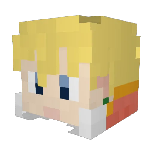 Ceqt Minecraft avatar head, 3D render