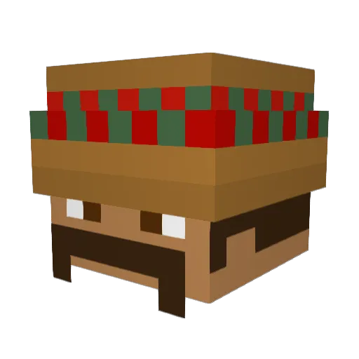 Ceremonial Minecraft avatar head, 3D render