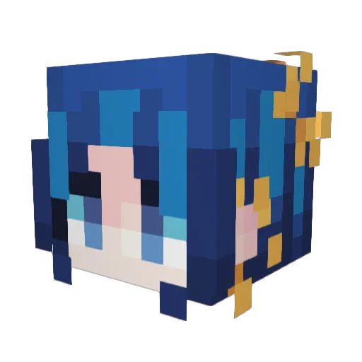 Ceribell Minecraft avatar head, 3D render