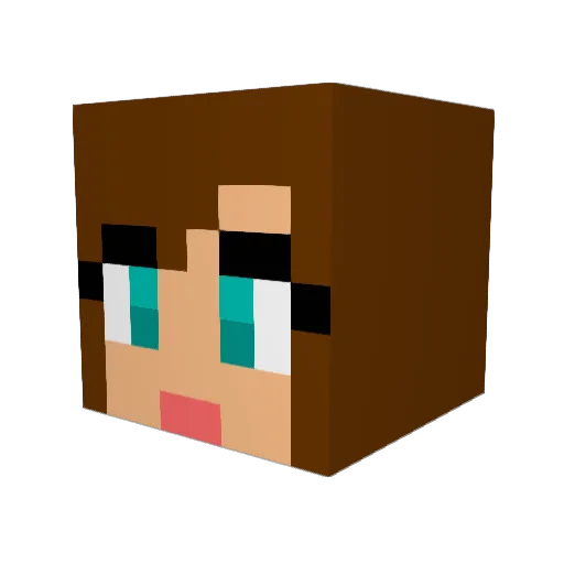 Cerisette Minecraft avatar head, 3D render