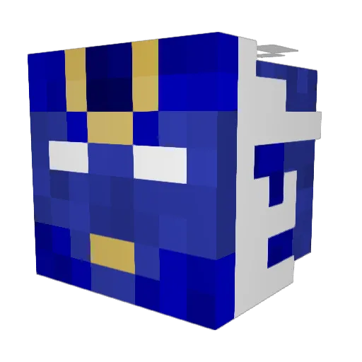 Cernoknaznik Minecraft avatar head, 3D render