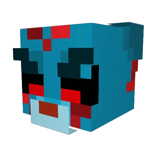 Certained Minecraft avatar head, 3D render