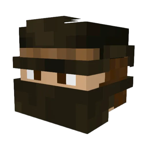 Cerubec Minecraft avatar head, 3D render