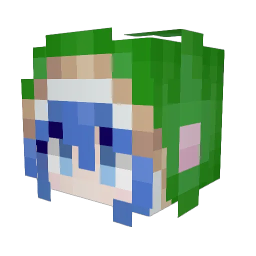 Ceslie Minecraft avatar head, 3D render