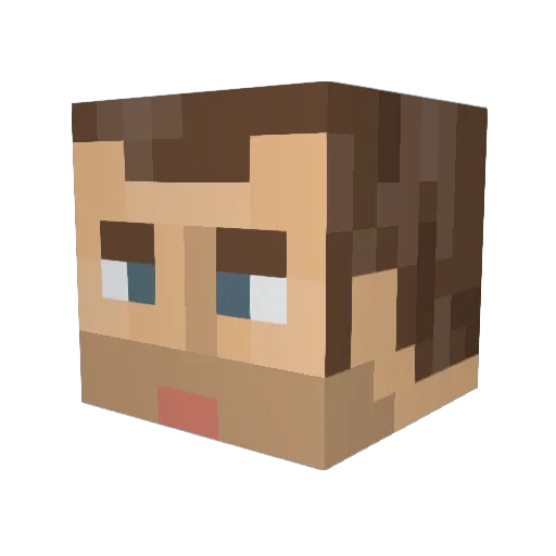Cessill Minecraft avatar head, 3D render