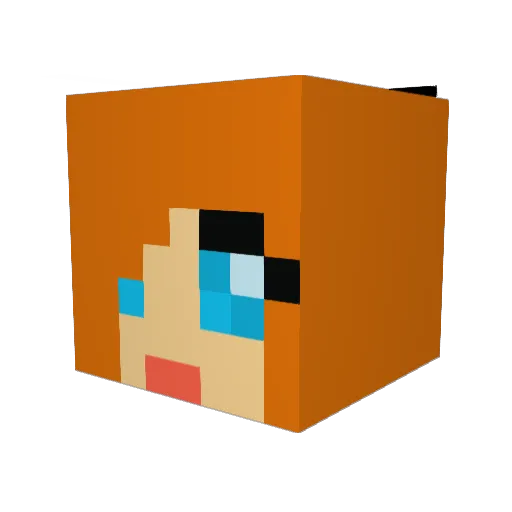 Cethleann Minecraft avatar head, 3D render