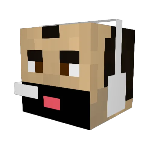 Cevap1 Minecraft avatar head, 3D render
