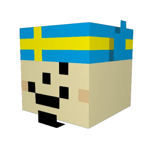 Cewid Minecraft avatar head, 3D render