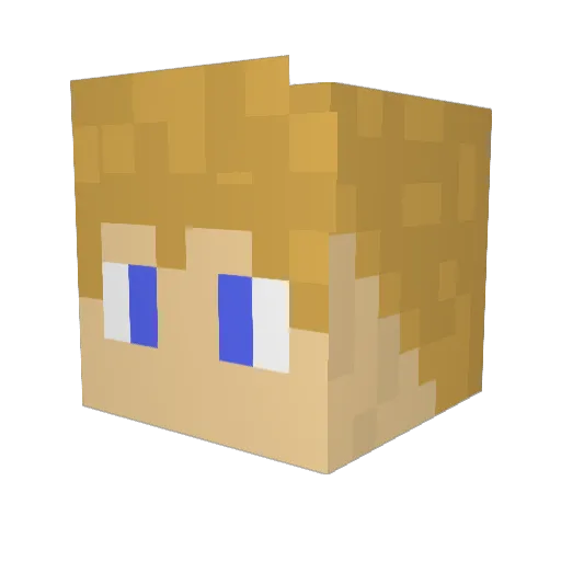 Cewy Minecraft avatar head, 3D render