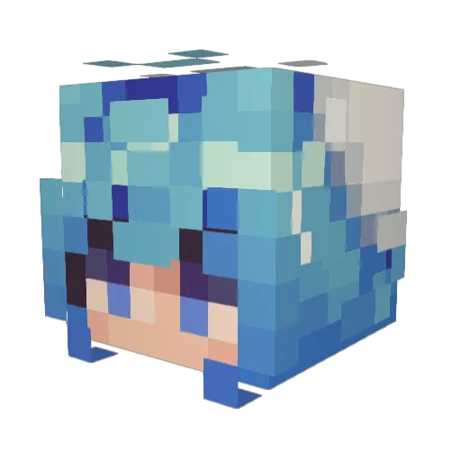CeydaBroken Minecraft avatar head, 3D render