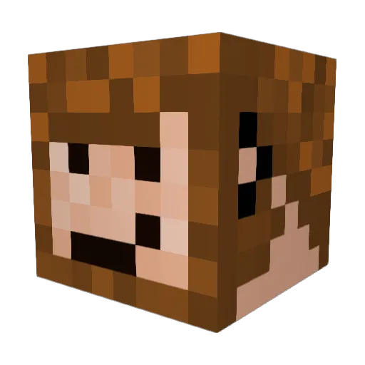 Cezardi Minecraft avatar head, 3D render