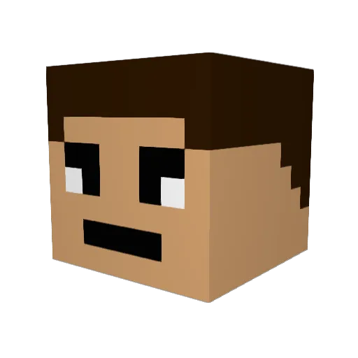 Ch00k Minecraft avatar head, 3D render