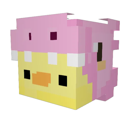 Ch1ckan Minecraft avatar head, 3D render
