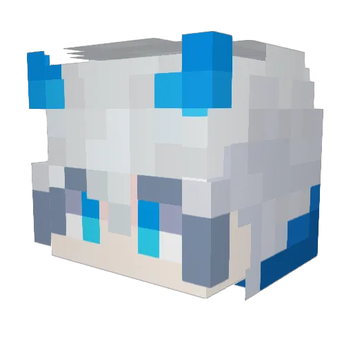 Ch1kaOVO Minecraft avatar head, 3D render