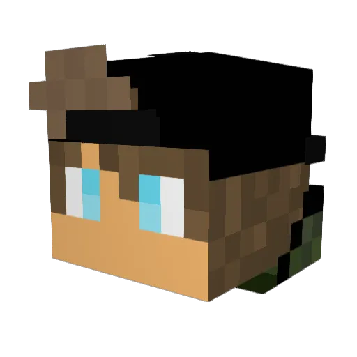 Ch3is Minecraft avatar head, 3D render