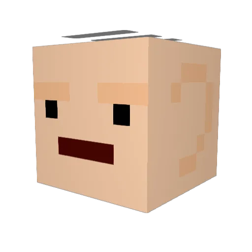 Ch3tik Minecraft avatar head, 3D render