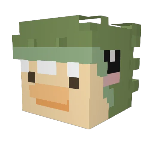 ChBaXD Minecraft avatar head, 3D render