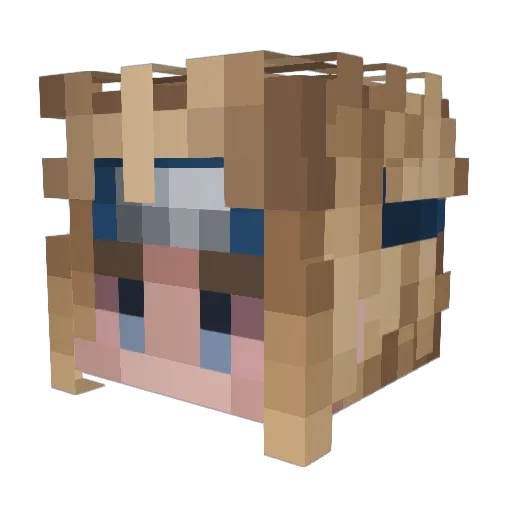 ChaHooHaa Minecraft avatar head, 3D render