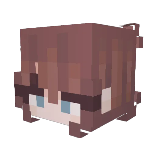 ChaQiQi Minecraft avatar head, 3D render