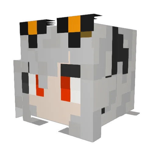 Cha_Lu Minecraft avatar head, 3D render