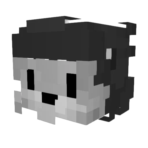 Chaain Minecraft avatar head, 3D render